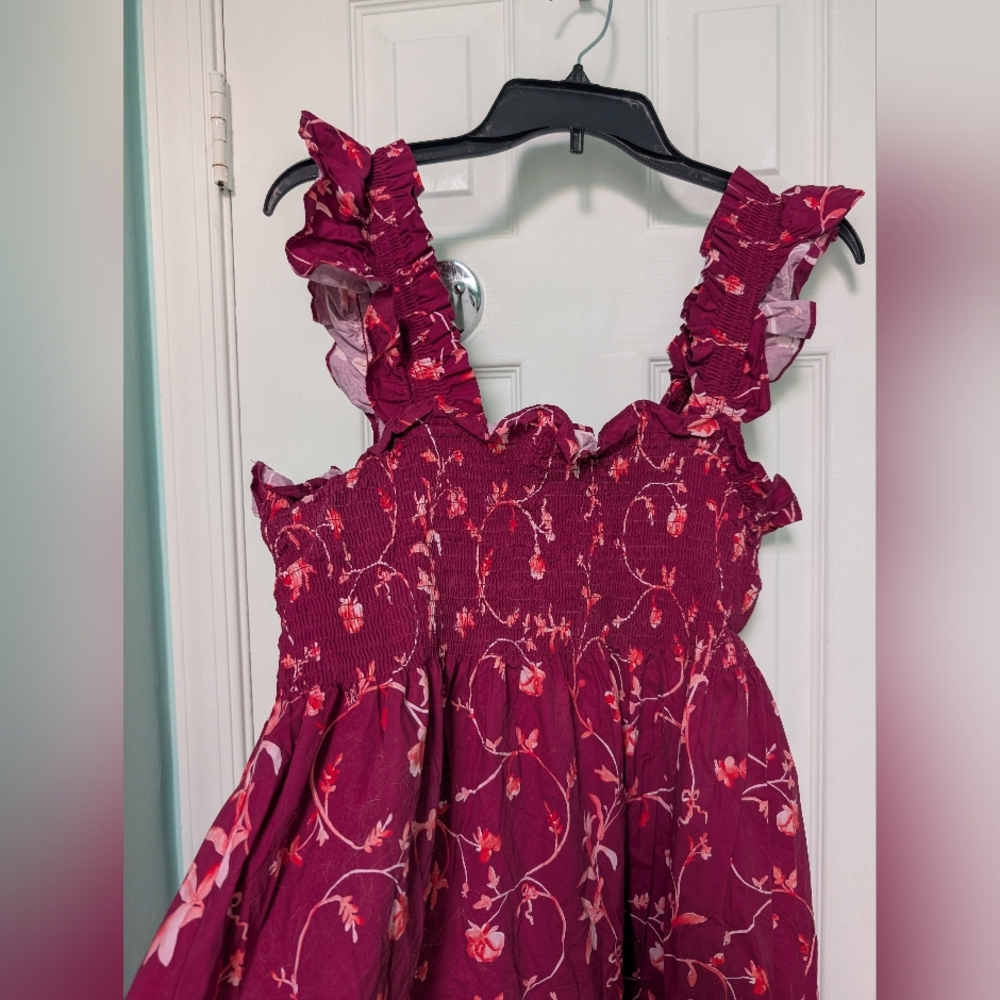 Hill House Pink Floral Midi Dress - Picture 4 of 5